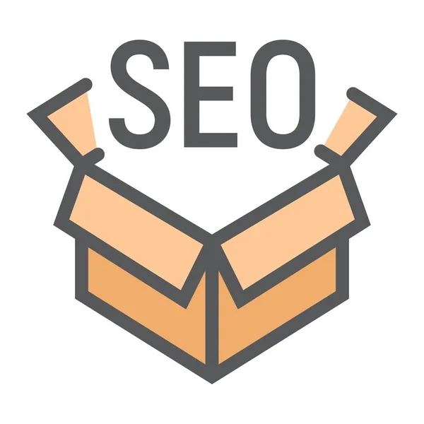 Icono de esquema lleno de paquete SEO, desarrollo SEO — Vector de stock