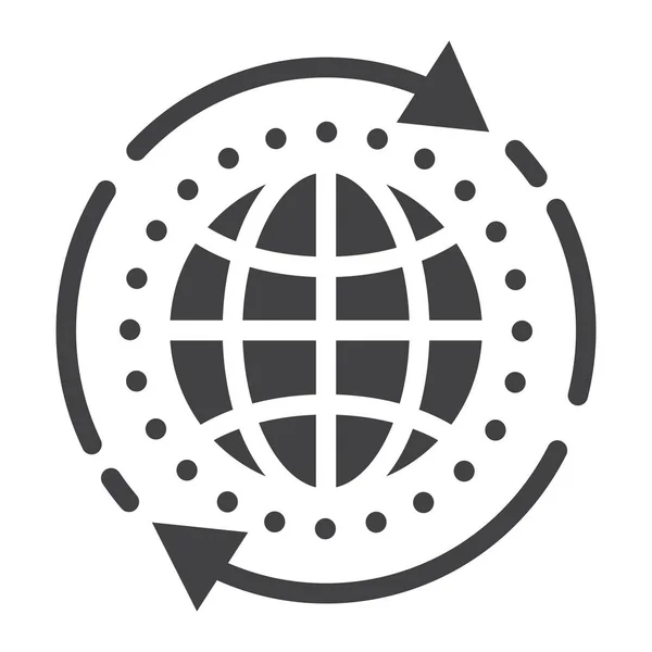 Solução global ícone de glifo, seo e desenvolvimento , — Vetor de Stock