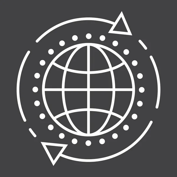 Icono de línea de solución global, seo y desarrollo , — Archivo Imágenes Vectoriales