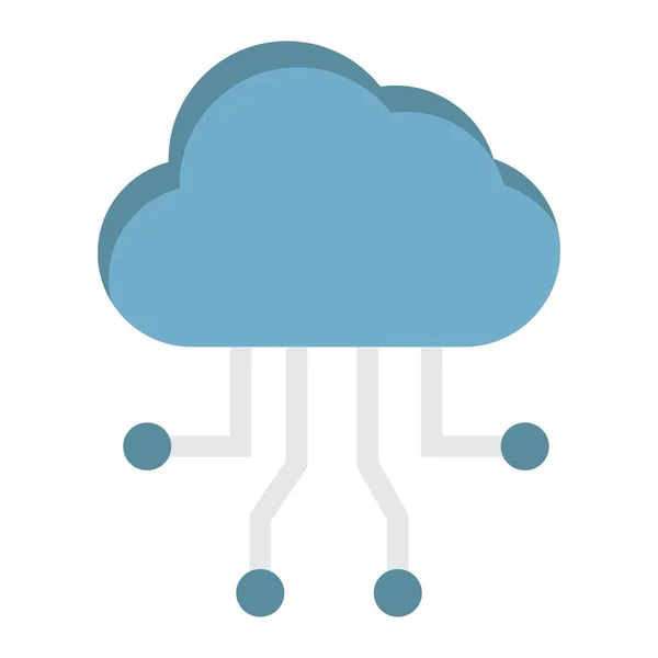 Cloud computing icône plate, SEO et développement — Image vectorielle