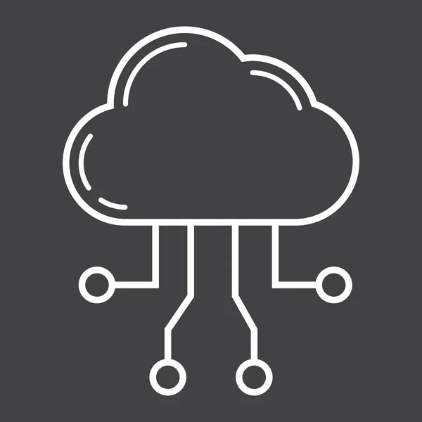 Icône de ligne Cloud Computing, SEO et développement , — Image vectorielle