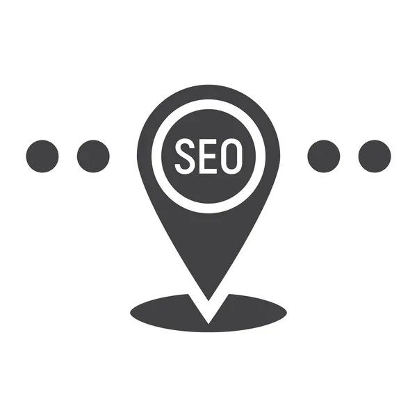 Icono del glifo SEO local, SEO y desarrollo — Vector de stock