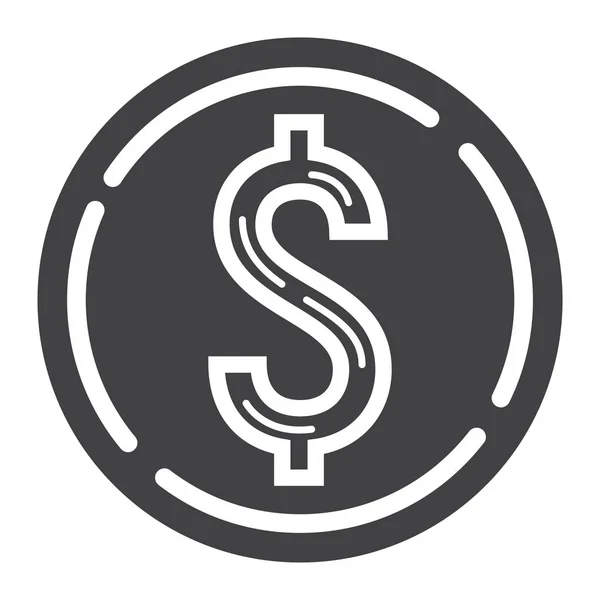 Mynt dollar glyph ikon, näringsliv och ekonomi — Stock vektor