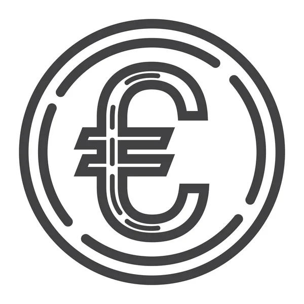 Monnaie icône de la ligne euro, affaires et finances, argent — Image vectorielle