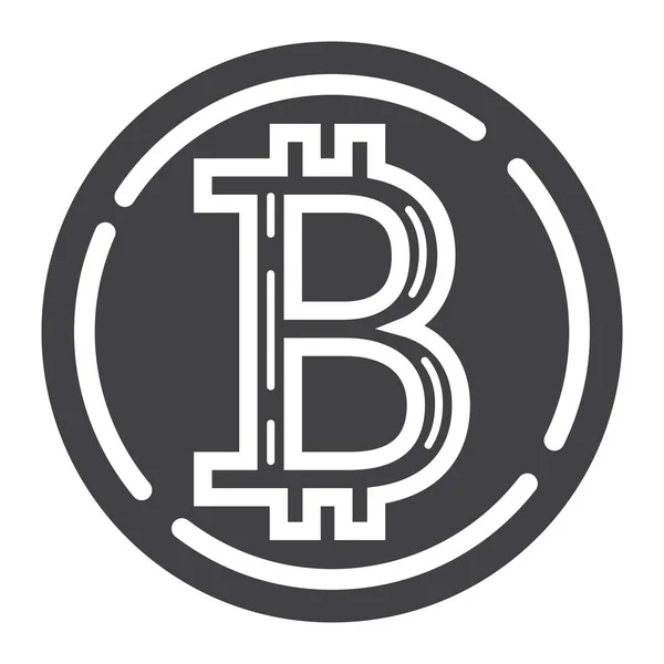 Icono de glifo de Bitcoin, negocios y finanzas — Vector de stock