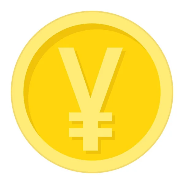 Yen coin flat icon, business and finance, money — Stock Vector