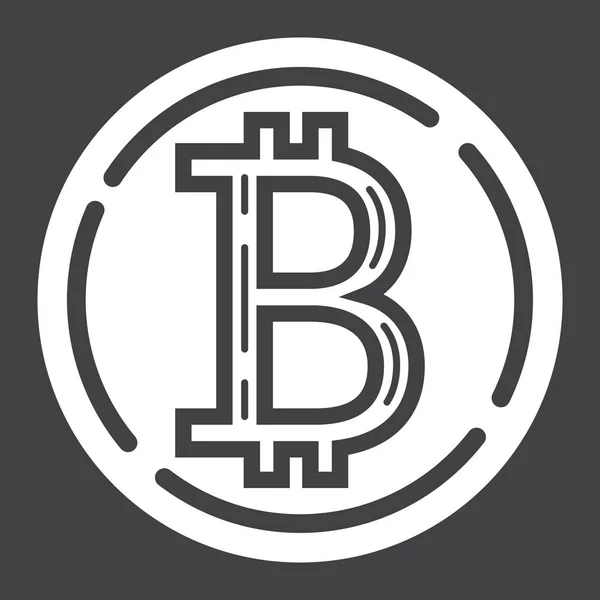Icono de glifo de Bitcoin, negocios y finanzas — Vector de stock