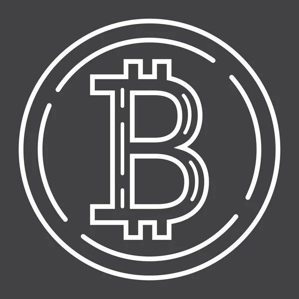 Icono de línea de Bitcoin, negocios y finanzas — Vector de stock
