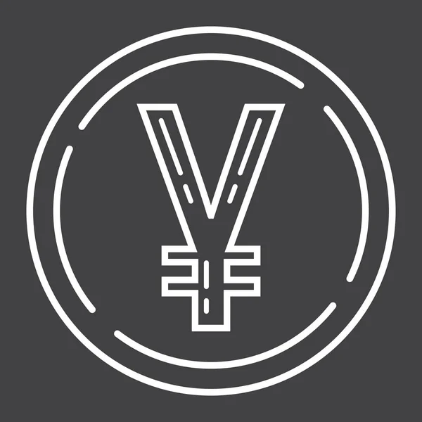 Yen mynt ikon, verksamhet och ekonomi, pengar — Stock vektor