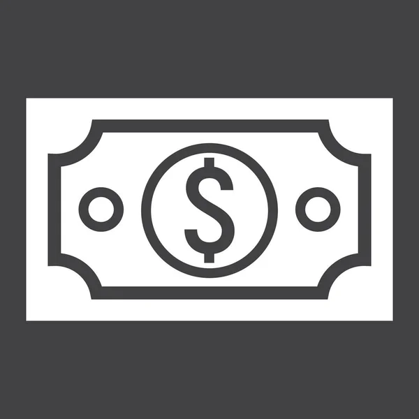 Money dollar glyph icon, business and finance — Stock Vector