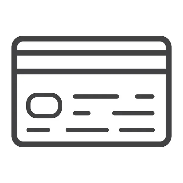 Ícone de linha de cartão de crédito, negócios e finanças — Vetor de Stock