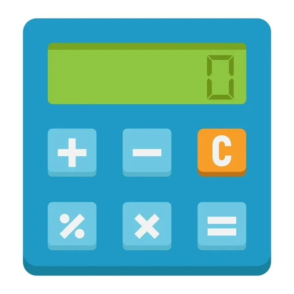 Calcular icono plano, negocio y calculadora — Vector de stock