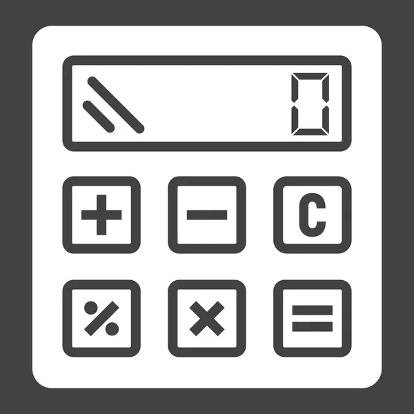 Calcular icono sólido, negocio y calculadora — Vector de stock