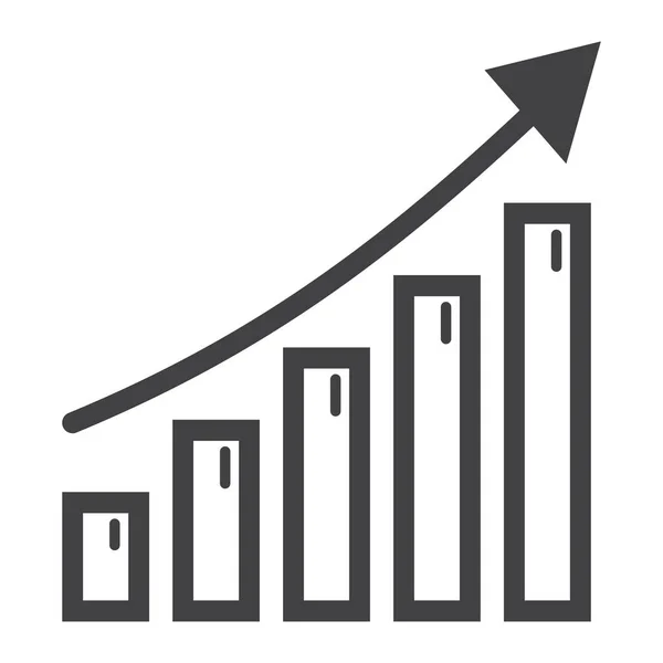 Business Growth Line Ikone, Business und Finanz — Stockvektor