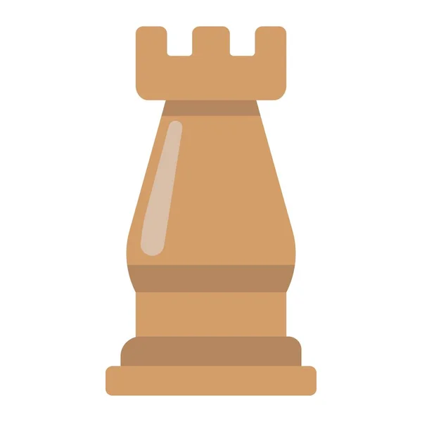 Stratejik plan düz simgesi, iş ve kale satranç — Stok Vektör