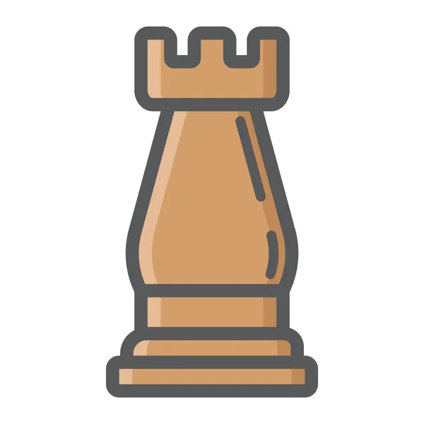 Stratejik plan renkli satırı simgesi, kale satranç — Stok Vektör