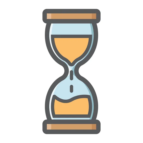 Песочные часы красочная иконка линии, бизнес-крайний срок — стоковый вектор