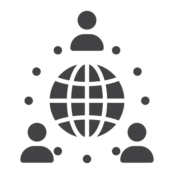 Asociación global icono sólido, negocio — Archivo Imágenes Vectoriales