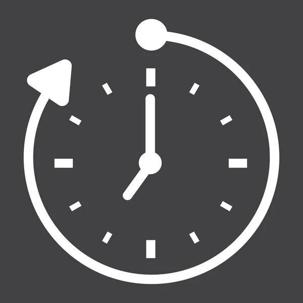 Ícone sólido de horas extras, negócios e relógio —  Vetores de Stock
