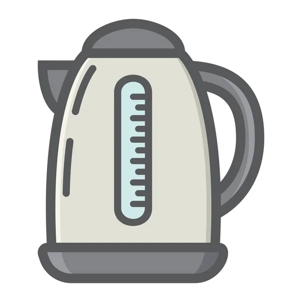 Electric Kettle colorful line icon, kitchen — Stock Vector