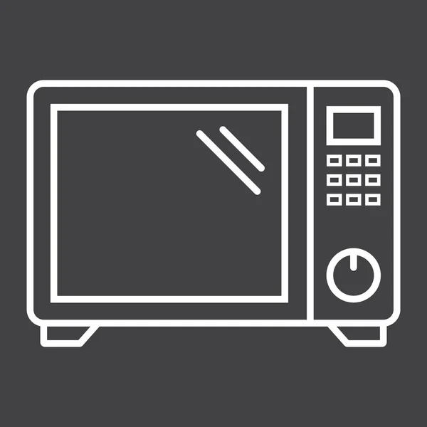 微波烤箱线图标、 家用和装置 — 图库矢量图片