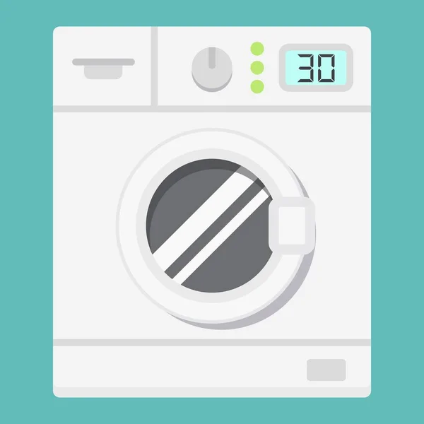 Wasmachine platte pictogram, huishouden en toestel — Stockvector