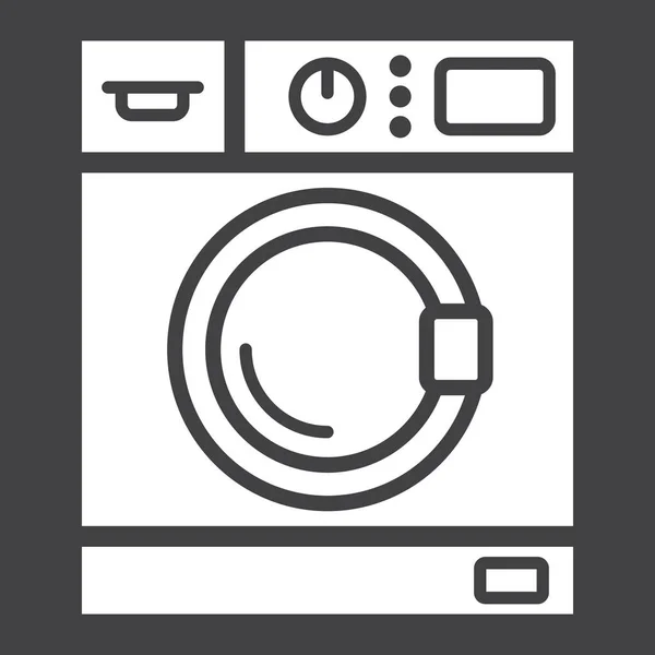 Machine à laver icône solide, appareil ménager — Image vectorielle