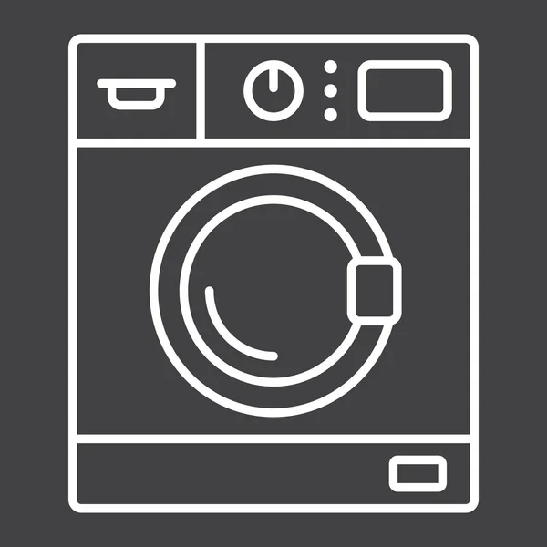 Icône de ligne de machine à laver, ménage et appareil — Image vectorielle