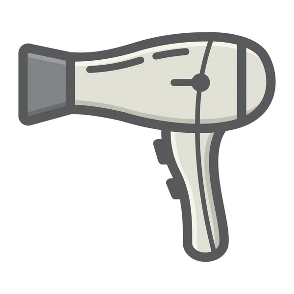Saç kurutma makinesi renkli satırı simgesi, ev aleti — Stok Vektör