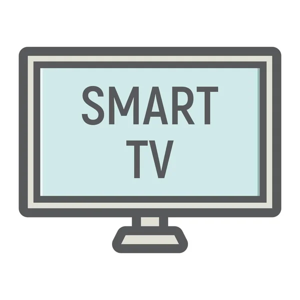 Smart TV icono de línea de colores, electrodomésticos — Vector de stock