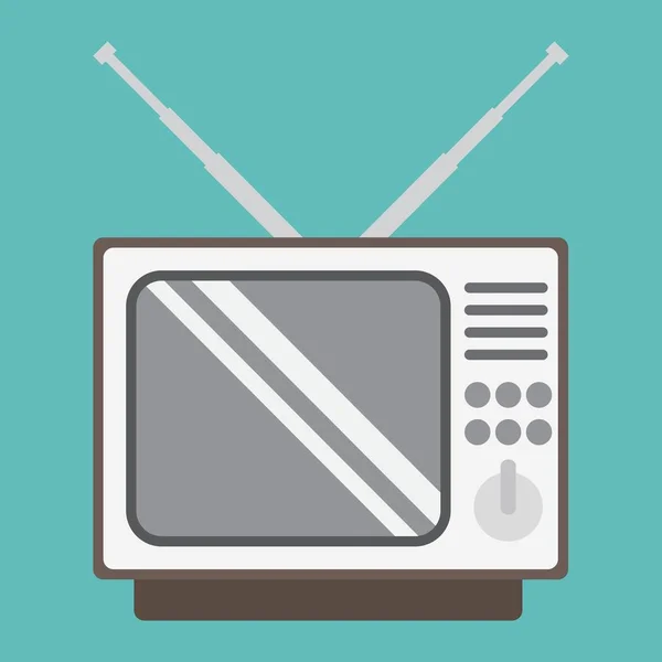 Vintage Tv plat pictogram, huishouden en toestel — Stockvector