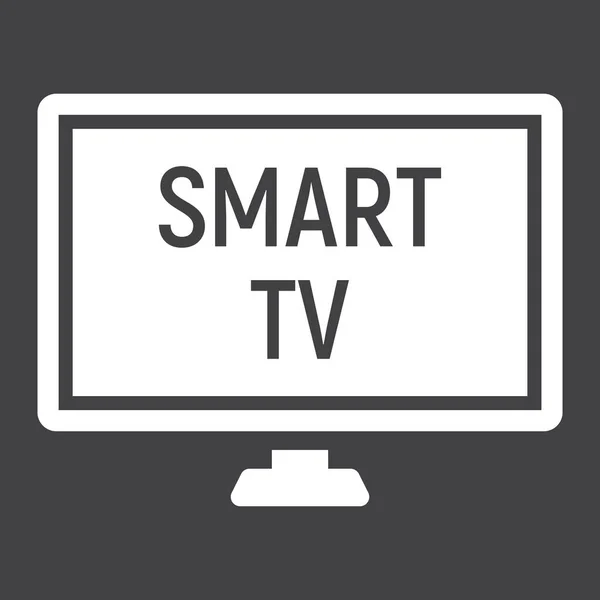 スマート テレビ固体アイコン、家庭用アプライアンス — ストックベクタ