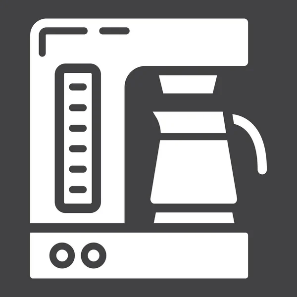 Kaffebryggare solid ikon, kök och apparaten — Stock vektor