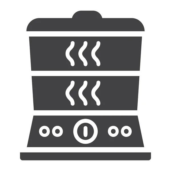 Alimentos Vapor sólido icono, cocina y electrodomésticos — Vector de stock