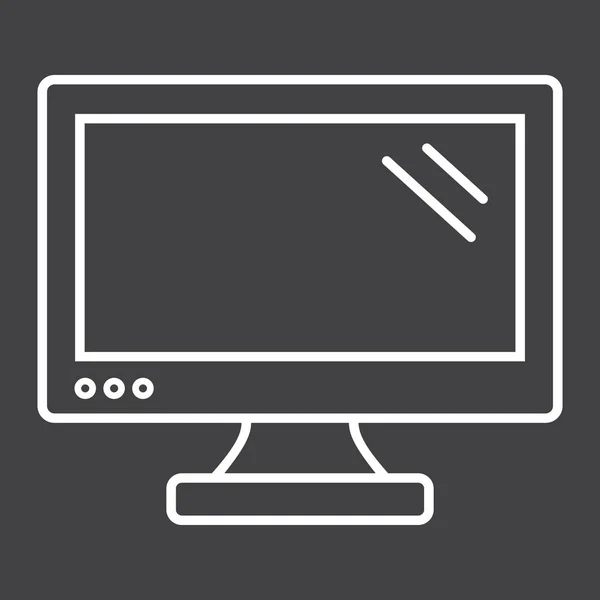 Computador ícone de linha monitor, tela e dispositivo — Vetor de Stock