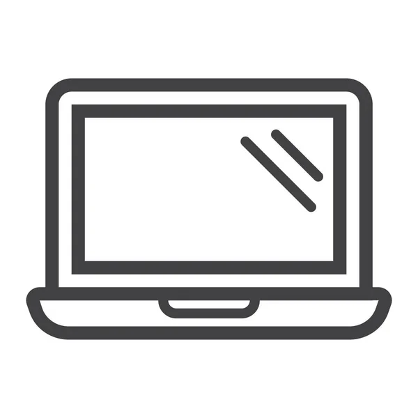 Ícone de linha de laptop, notebook e eletrônico — Vetor de Stock