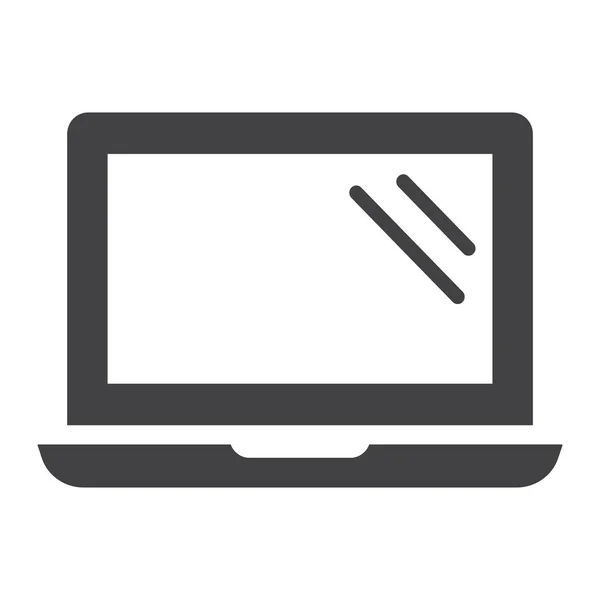 Ícone sólido do portátil, notebook e eletrônico — Vetor de Stock
