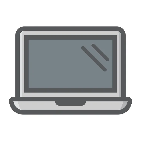 Laptop ícone de linha colorida, notebook — Vetor de Stock