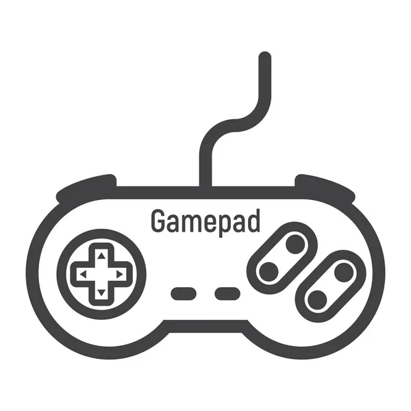 Linea Gamepad icona, console e joystick — Vettoriale Stock