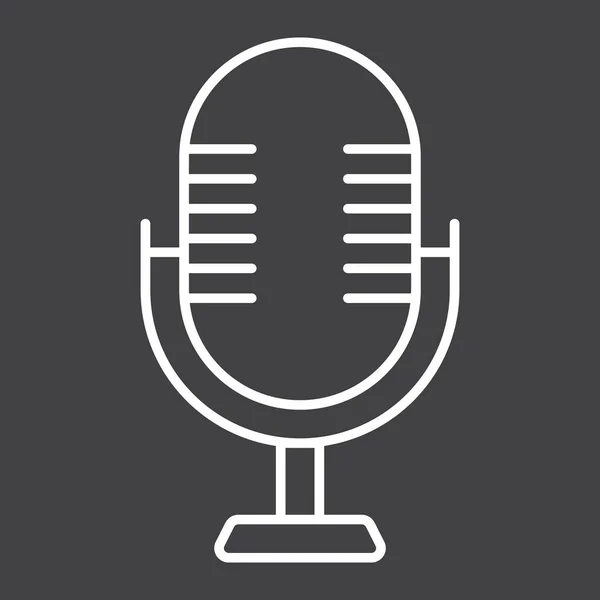 Microphone line icon, studio and sound — Stock Vector
