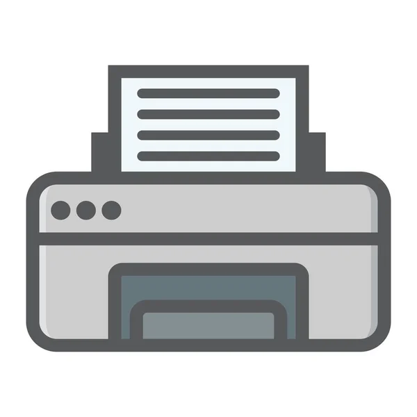 プリンターのカラフルなライン アイコン、fax、オフィス — ストックベクタ