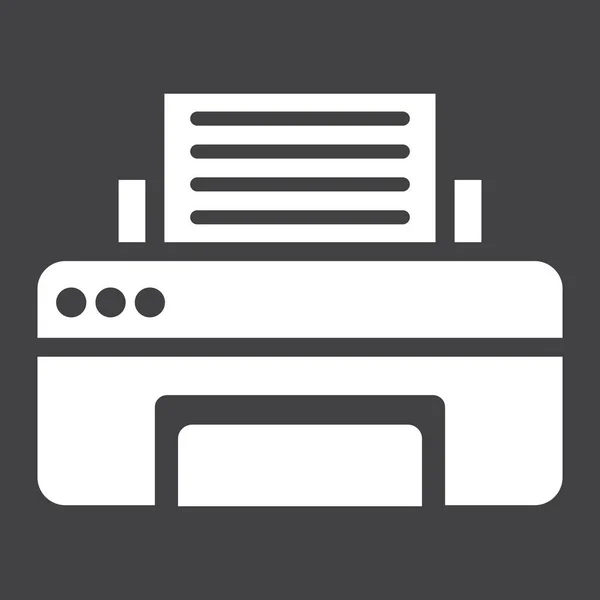 Drucker solides Symbol, Fax und Büro, Vektor — Stockvektor