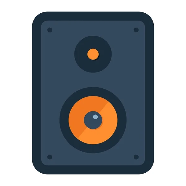 Audio Monitor icona piatta, suono e altoparlante — Vettoriale Stock