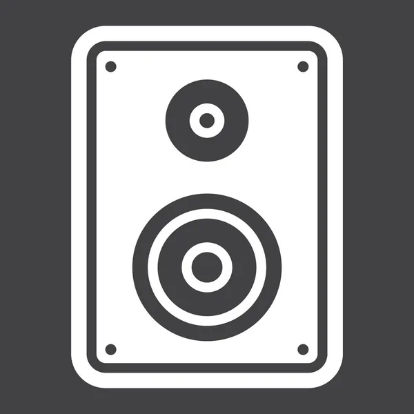 Audio solidní ikonu monitoru, zvuk a reproduktor — Stockový vektor