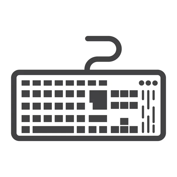 Icono de línea de teclado, botón y dispositivo — Archivo Imágenes Vectoriales