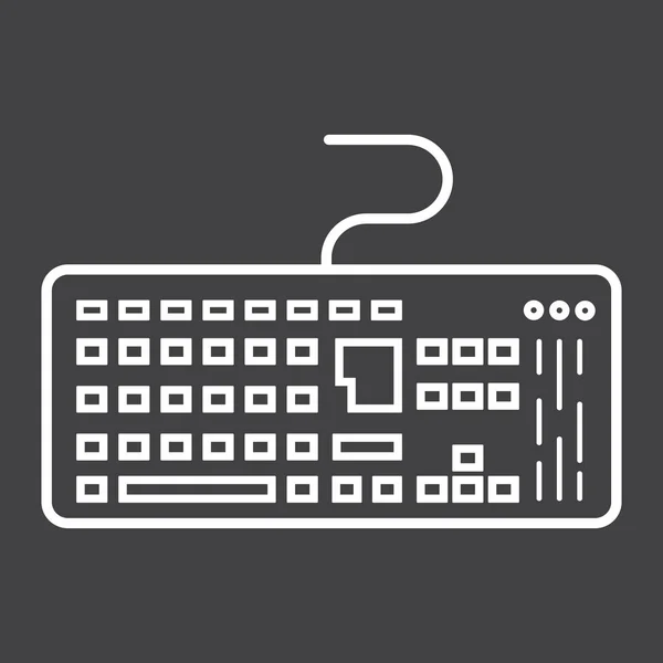 Icono de línea de teclado, botón y dispositivo — Vector de stock