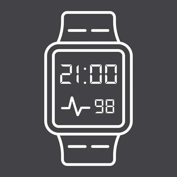 Smart Watch Line Symbol, Gadget und Gerät — Stockvektor