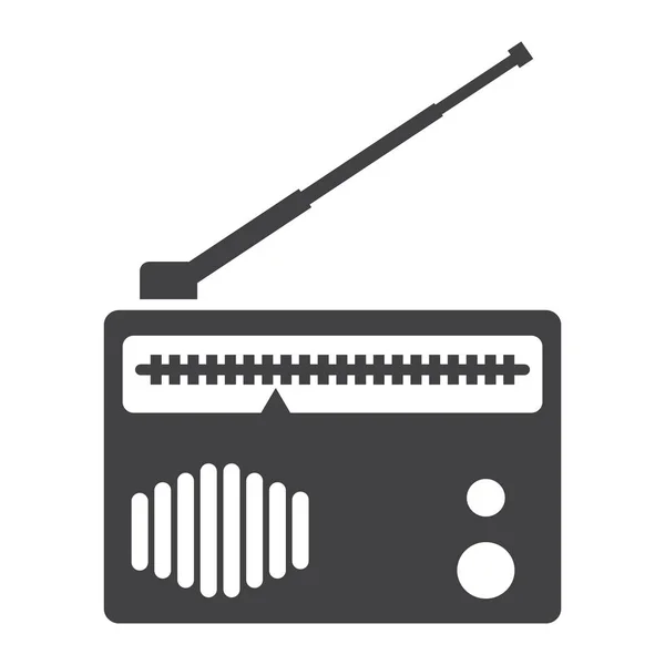 Icono sólido de radio, fm y comunicación — Vector de stock