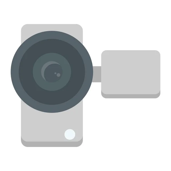 Caméra vidéo icône plate, appareil et électronique — Image vectorielle
