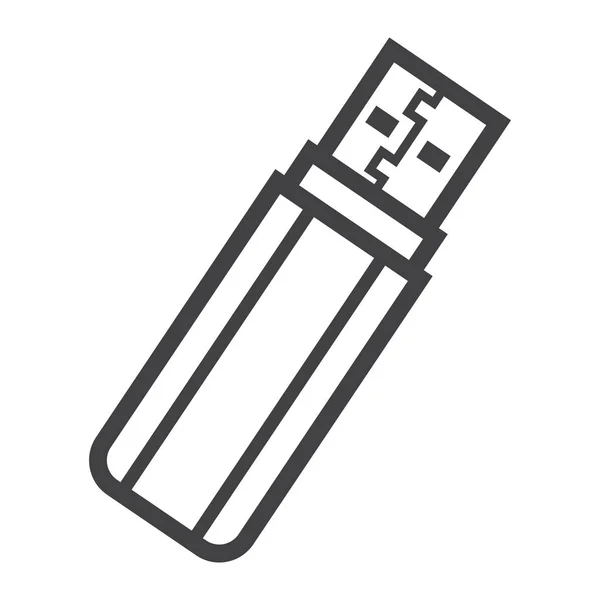 Icono de línea de unidad flash USB, dispositivo y hardware — Archivo Imágenes Vectoriales